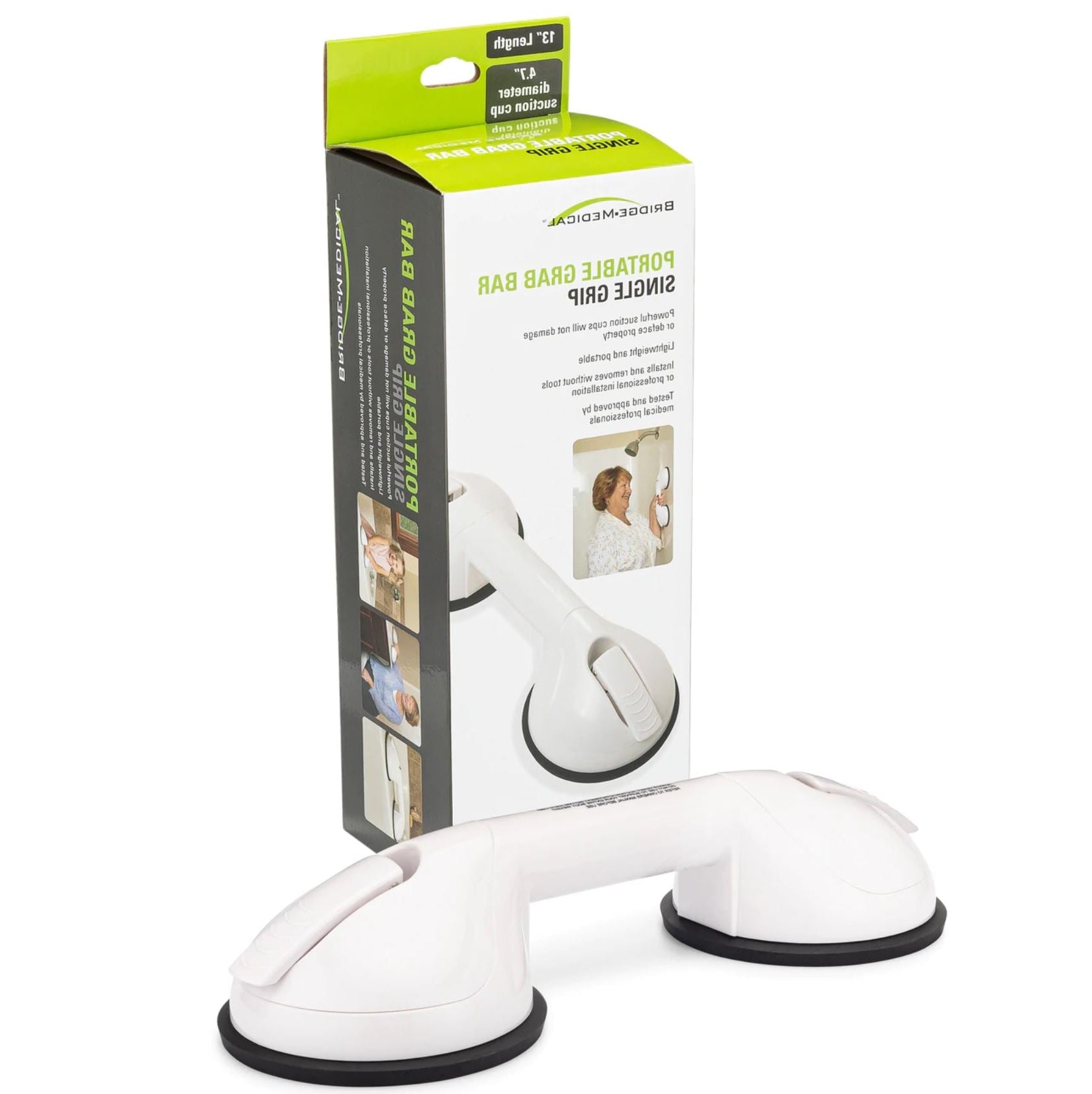 Single Grip Portable Suction Grab Bar