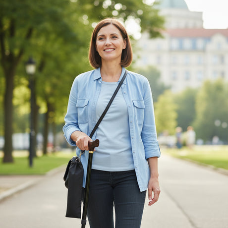 Black Foldable Adjustable Cane